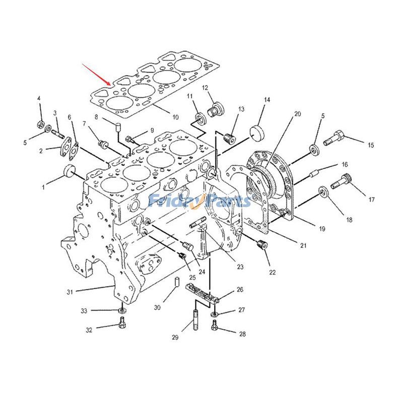 Junta de culata 1465098 para retroexcavadora Perkins 4.236 Caterpillar CAT 3034 416 426 428 436 438 Para CAT