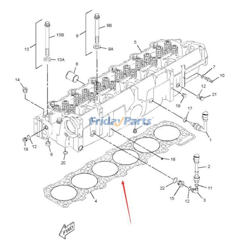 Junta de culata 1539653 para motor Caterpillar CAT 3406E C-15, excavadora 385B, topadora 834G, cargadora 988G Para CAT