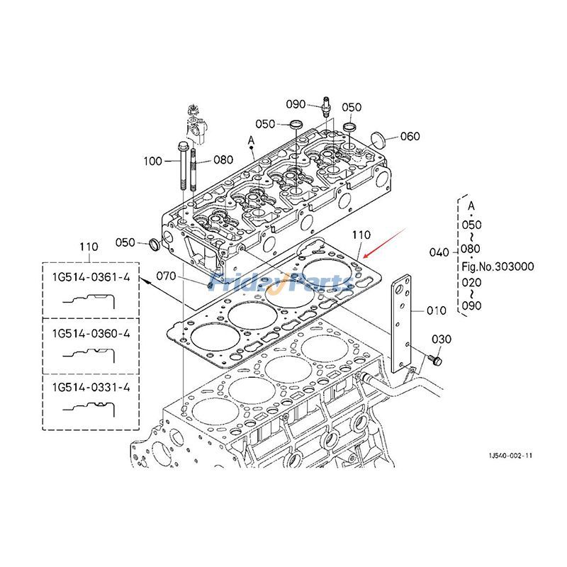 Engine,Loader Cylinder Head Gasket M8560HD M9540F-1 M9960HD