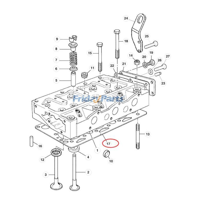 Junta de culata 296217A1 para tractor CASE C50 CX50 C60 CX60 de FridayParts