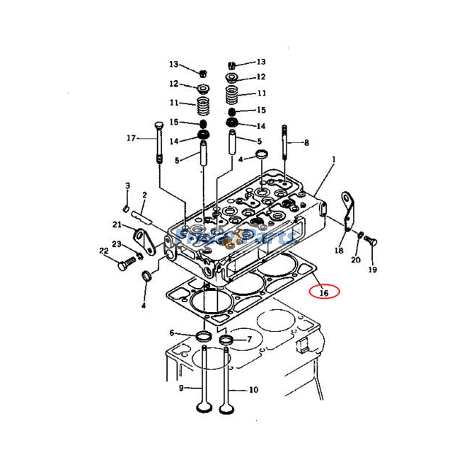 Junta de culata 6143-11-1810 para motor Komatsu 3D94-2A 3D94-2C 3D94-2D 