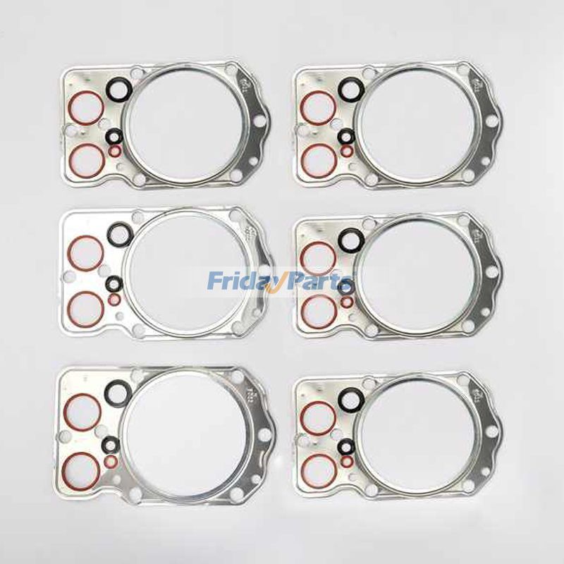 6 Pieces Cylinder Head Gasket ME999665 for Mitsubishi Engine 6D22 6D22T Excavator MS280 MS380 Kobelco SK300 Kato Crane K203