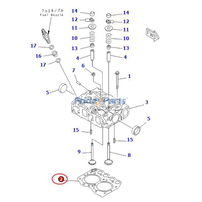 Junta de culata YM119309-01330 para motor Komatsu 2D68E-3B 2D68E-3C 2D68E-3A 