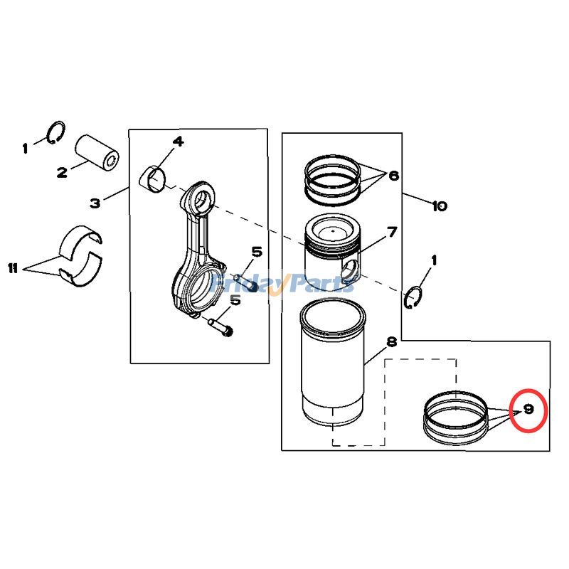 Kit de bagues d'étranglement pour chemise de cylindre de FridayParts