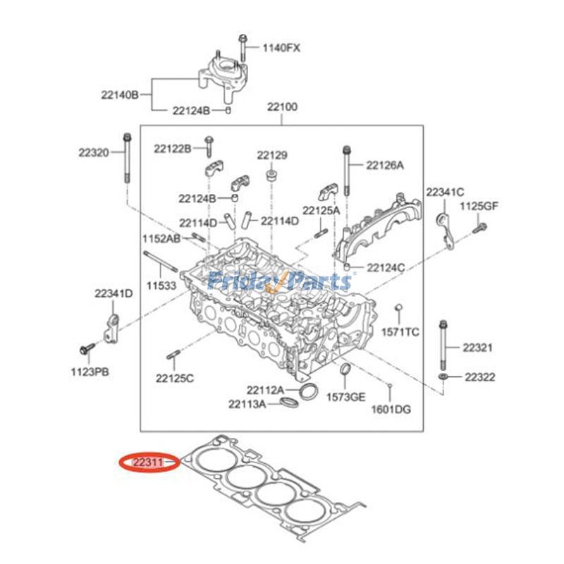 Junta de culata 22311-2E100 para Hyundai 2016-2020 Elantra 2019-2021 Tucson Kia 2017-2024 Soul