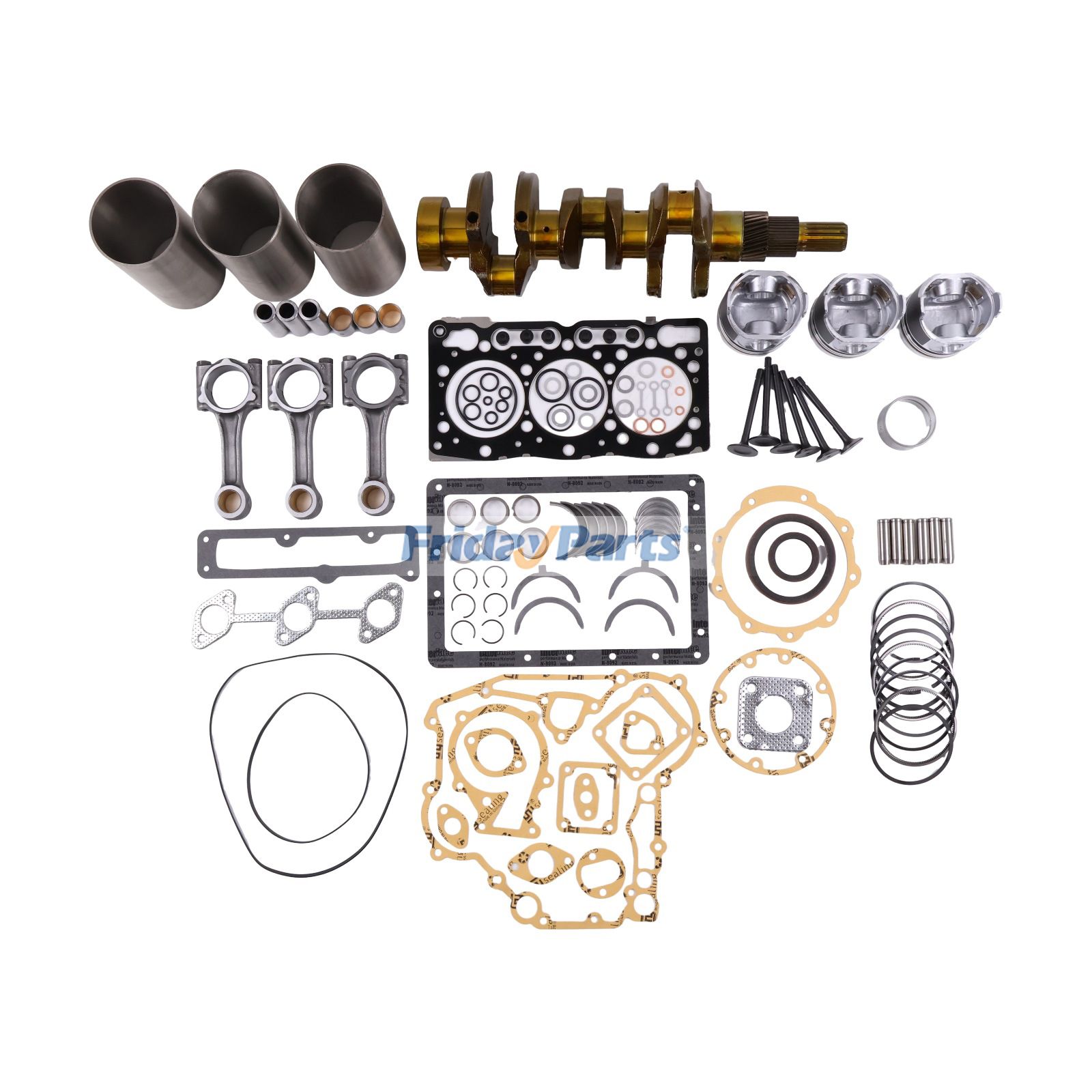 D1105 D1105BH Engine Standard Overhaul Rebuild Kit & Connecting Rod & Crankshaft for Kubota Excavator Mower Tractor Bobcat Loader