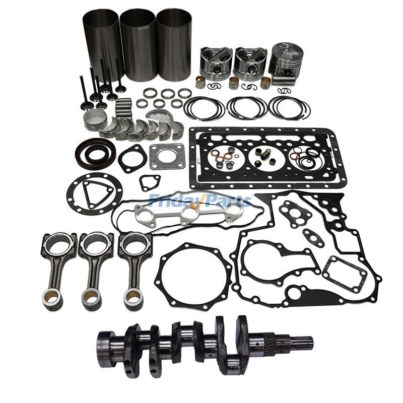D905 Engine Standard Overhaul Rebuild Kit and 3 Pieces Connecting Rod with Crankshaft for Kubota KH41 KH51 KH61 B1600 BX23D BX25 GB15
