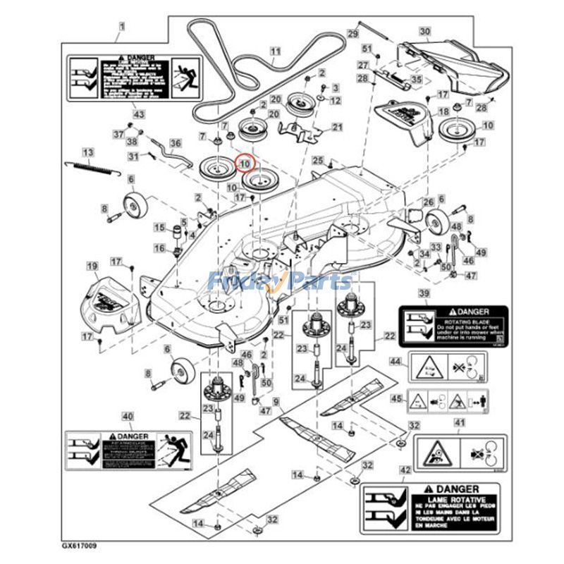  Deck Pulley For JOHN DEERE