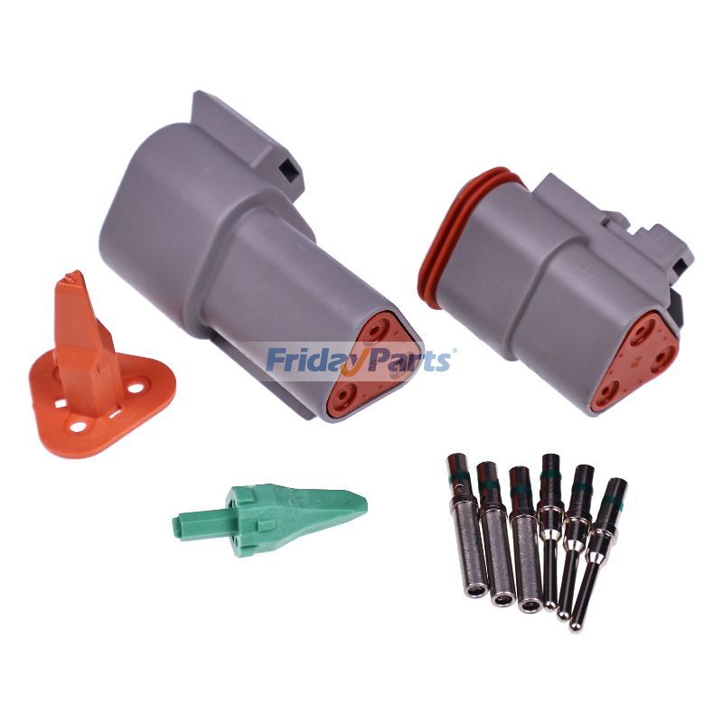 Kit de conector gris de 3 pines DT con contactos sólidos de 14 AWG