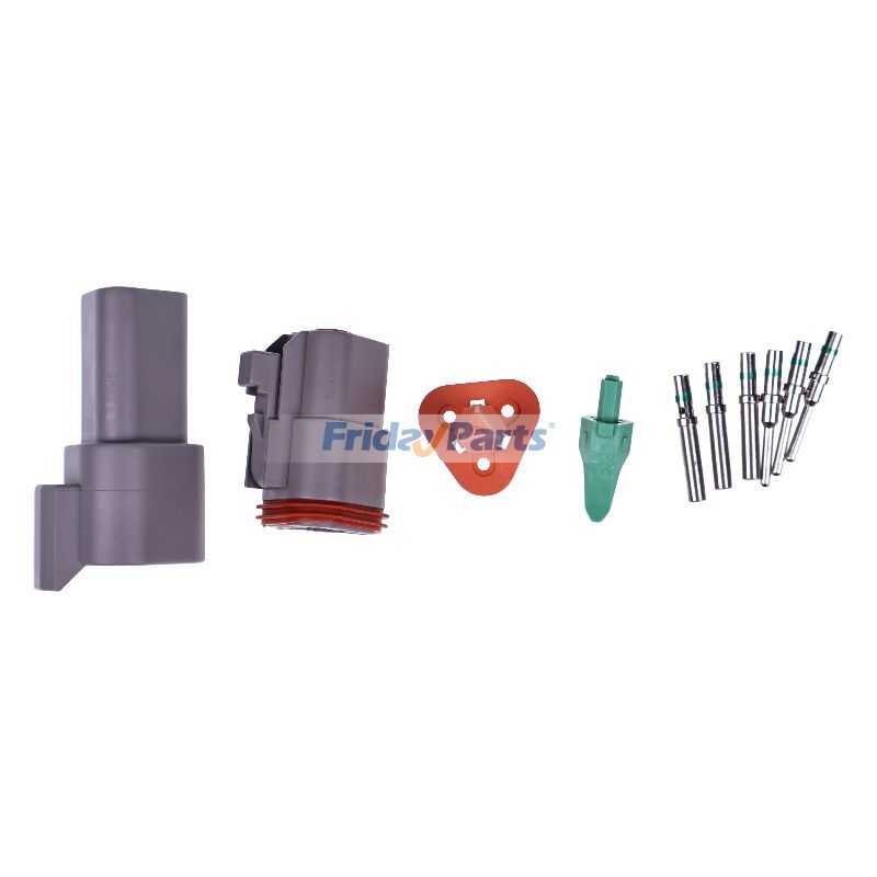 Kit de connecteurs gris à 3 broches Deutsch DT avec contacts solides 14 AWG de FridayParts