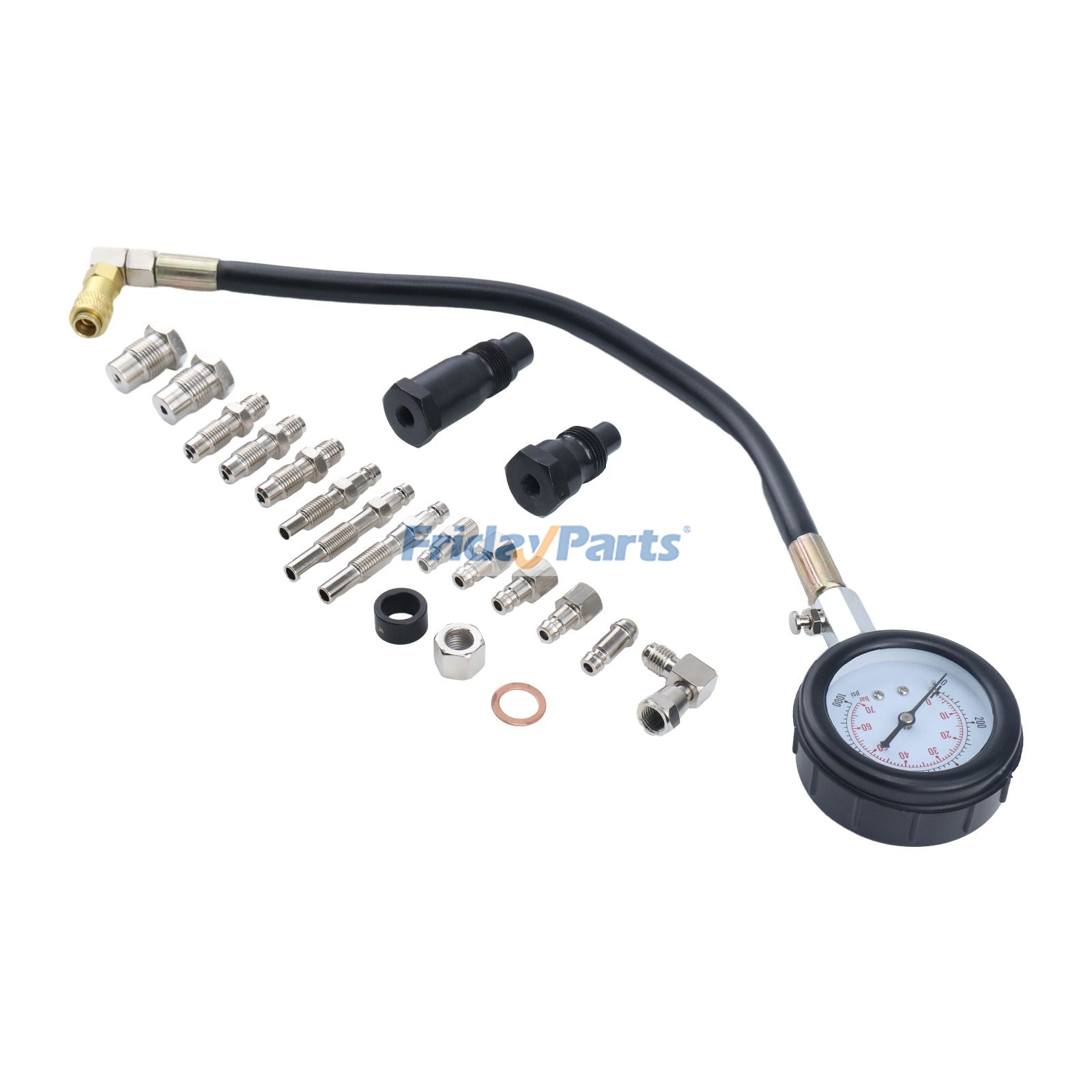 Kit de testeur de compression pour moteur diesel avec adaptateur pour injecteur de bougie de préchauffagepour Moteur
