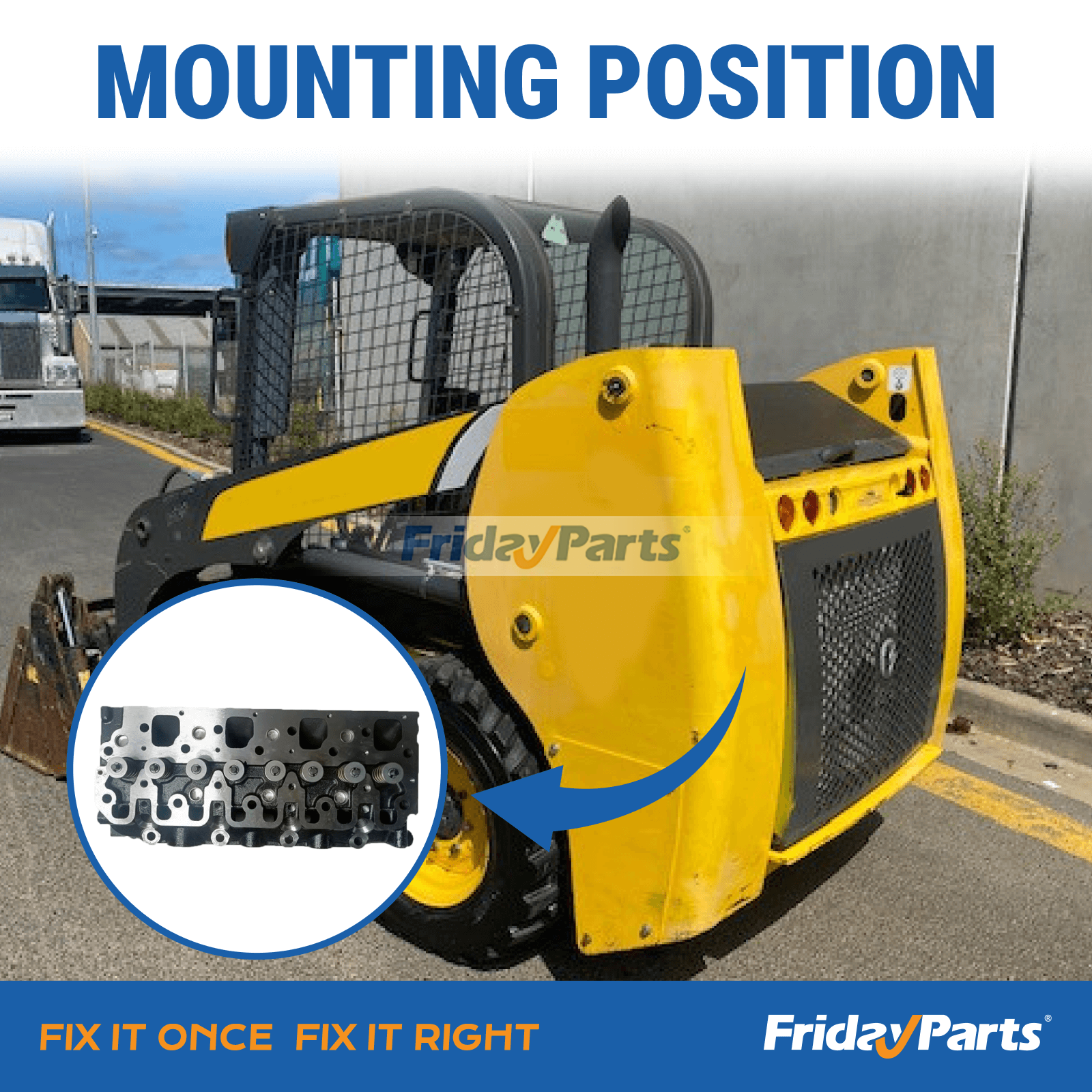 Complete engine head for New Holland skid steer loader L160 with N844 engine