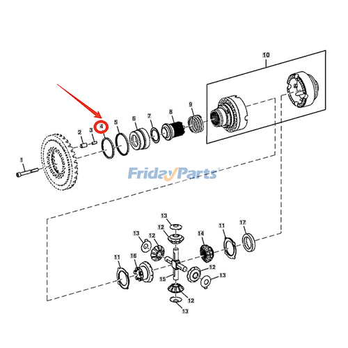 Diff Lock Piston Differential Lock Piston Seal T218481 for John Deere Engine 4045DT060 ...