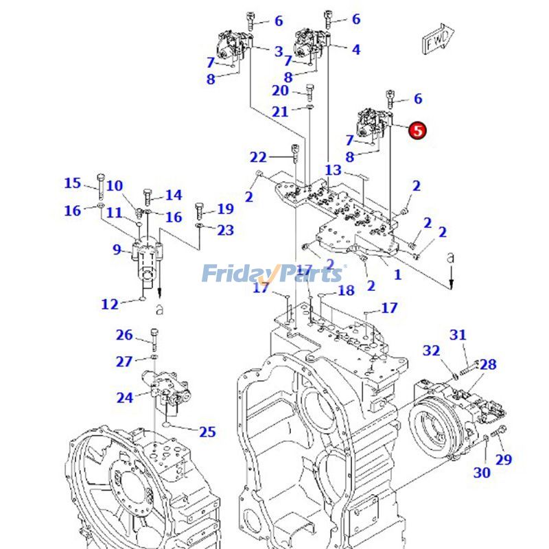 Válvula solenoide 714-12-25500 para motor Komatsu Lorder WA380-5 WA400-5 WA450-5L WA480-5 Garder GD755-3 GH320-3 Camión HM250-2 de FridayParts