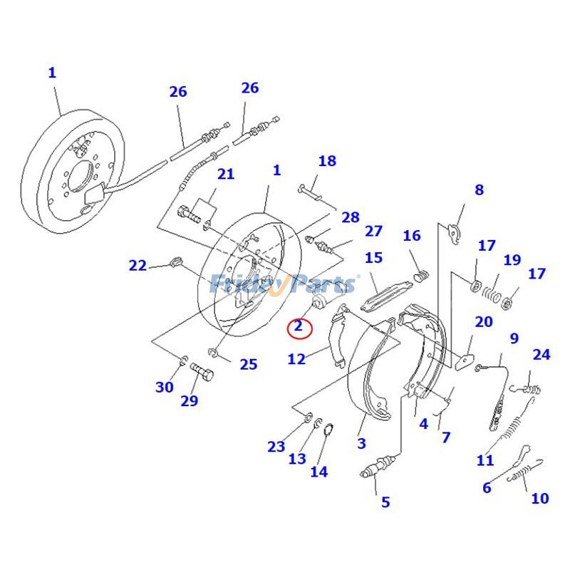 Cilindro de rueda 3BB-30-31121 para carretilla elevadora Komatsu FB25EX-11 FB20HB FB25EXF-8 FB25EXGF-10 FB25EXGF-8 FB25HB-11 Para KOMATSU