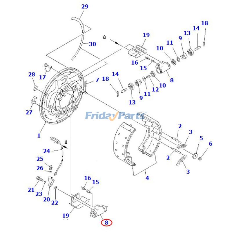 Cilindro de rueda 3FE-30-21100 para carretilla elevadora Komatsu FD115-8 FD115-7 FD100-8 FD100-7 EX50 Para KOMATSU