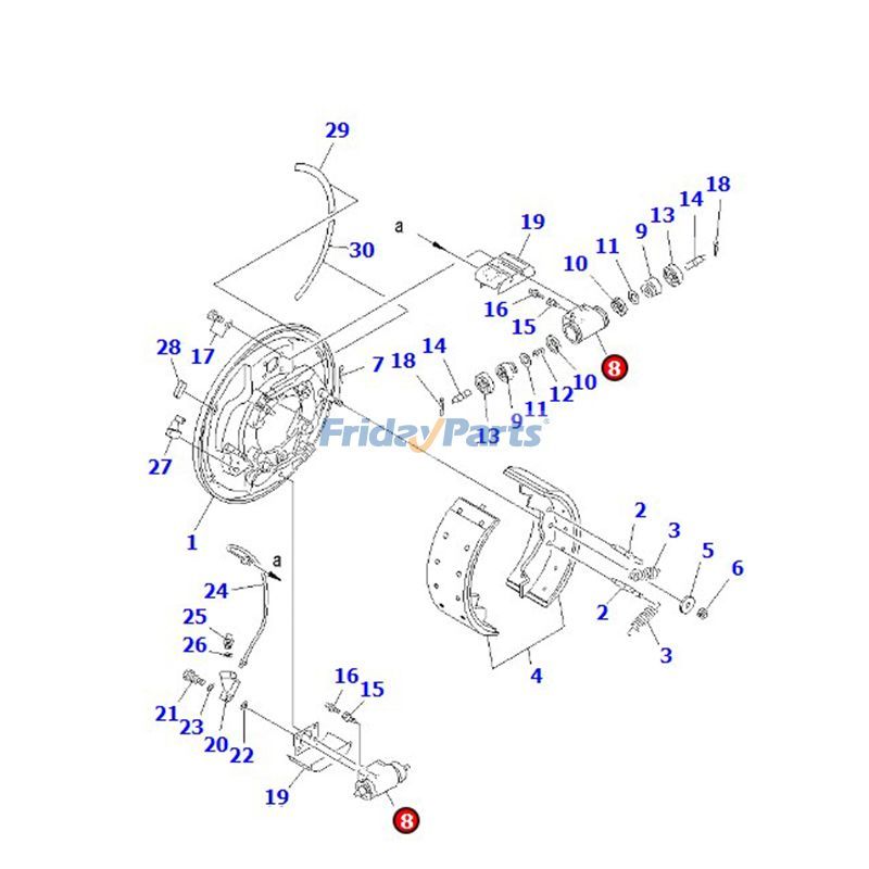 Cilindro de rueda 3FE-30-21200 para carretilla elevadora Komatsu FD115-8 FD115-7 FD100-8 FD100-7 EX50 Para KOMATSU