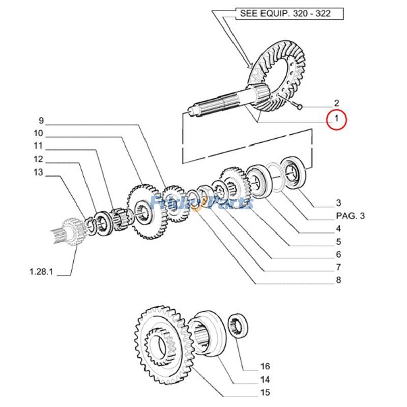 Bevel Gear Set 47135643 for New Holland Tractor TL80A TL100