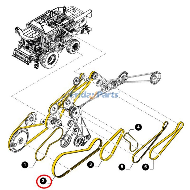 Correa trapezoidal 84061615 para cosechadora New Holland CX8070 CX8090 CX8070 A3 CX8090 A4 CX8070 A4 CX8080 CX840 CX8080 A3 Para New Holland