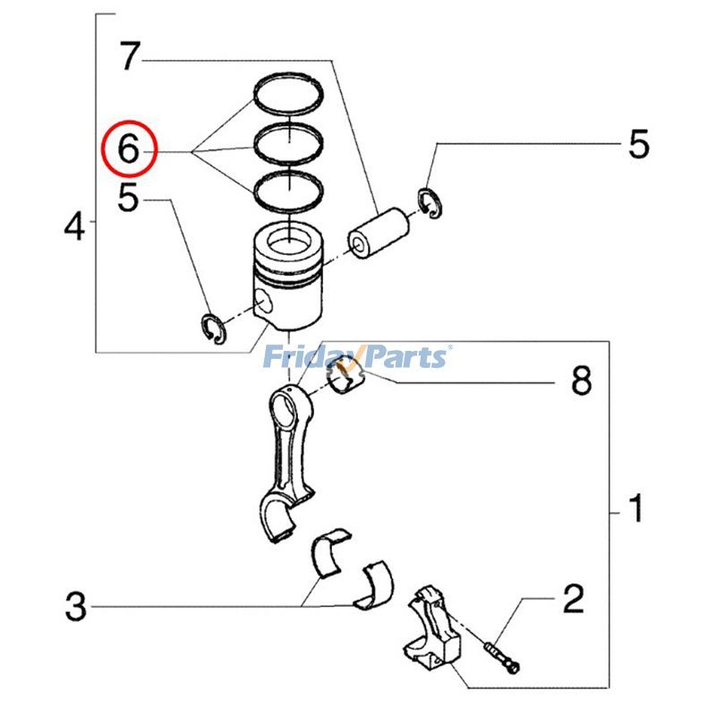 Motor Grader Piston Ring Set 