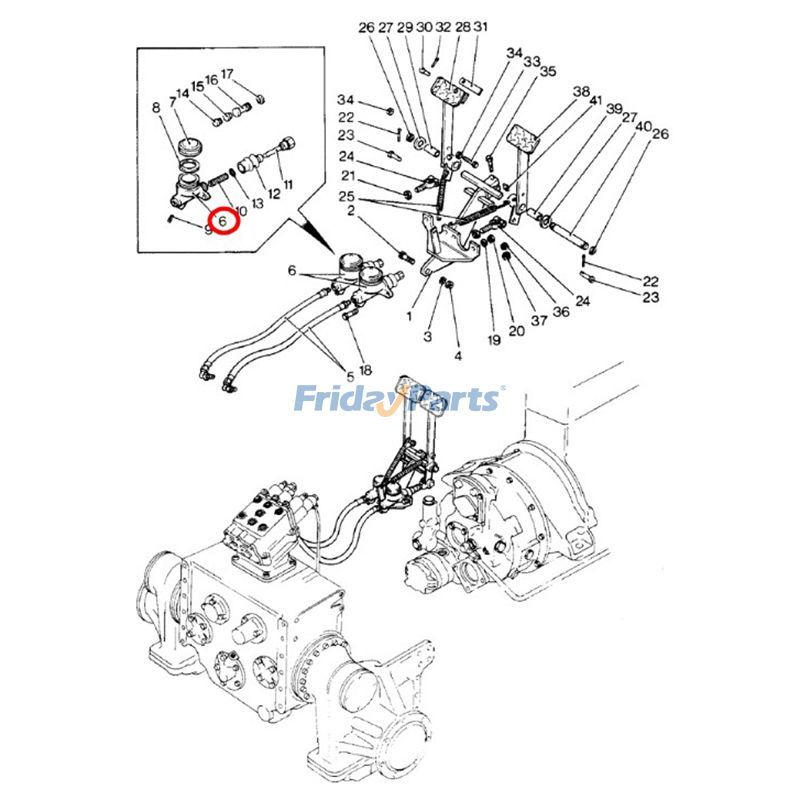 Cilindro maestro de freno 241141A1 para tractor CASE 450B 855C 455B 475 850C 850B 850 450 de FridayParts