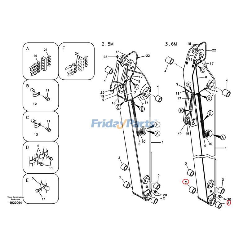 エクスカベーター,ローダー ディッパーアームブッシング 1個
