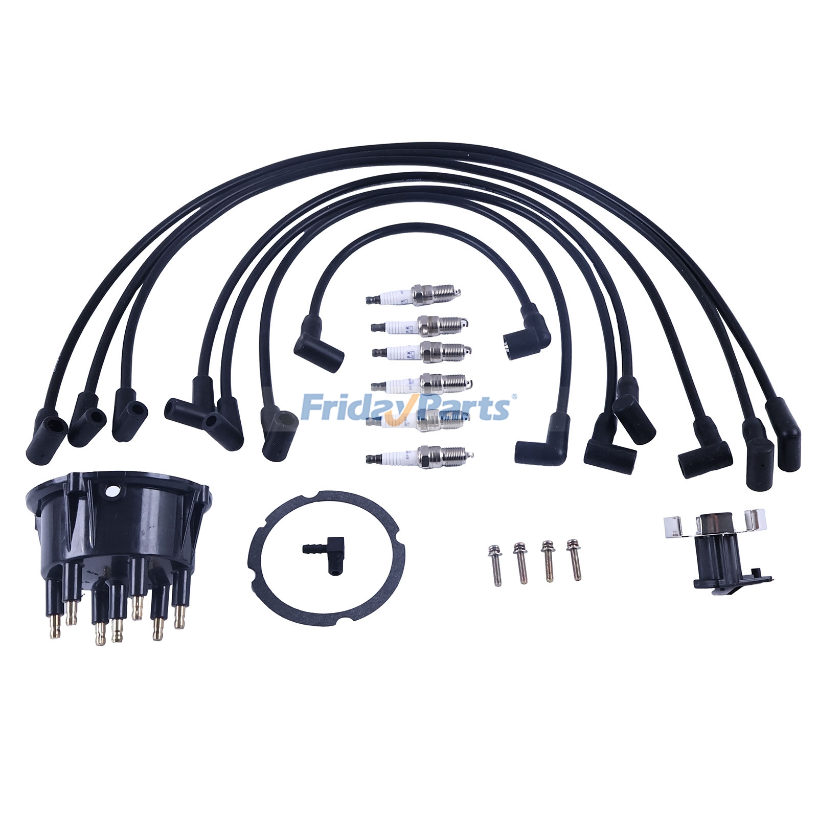 Distributor Cap Spark Plug Wire Kit 816761Q16 815407Q5 BPR6EFS for MerCruiser Marine Engine 4.3L V6