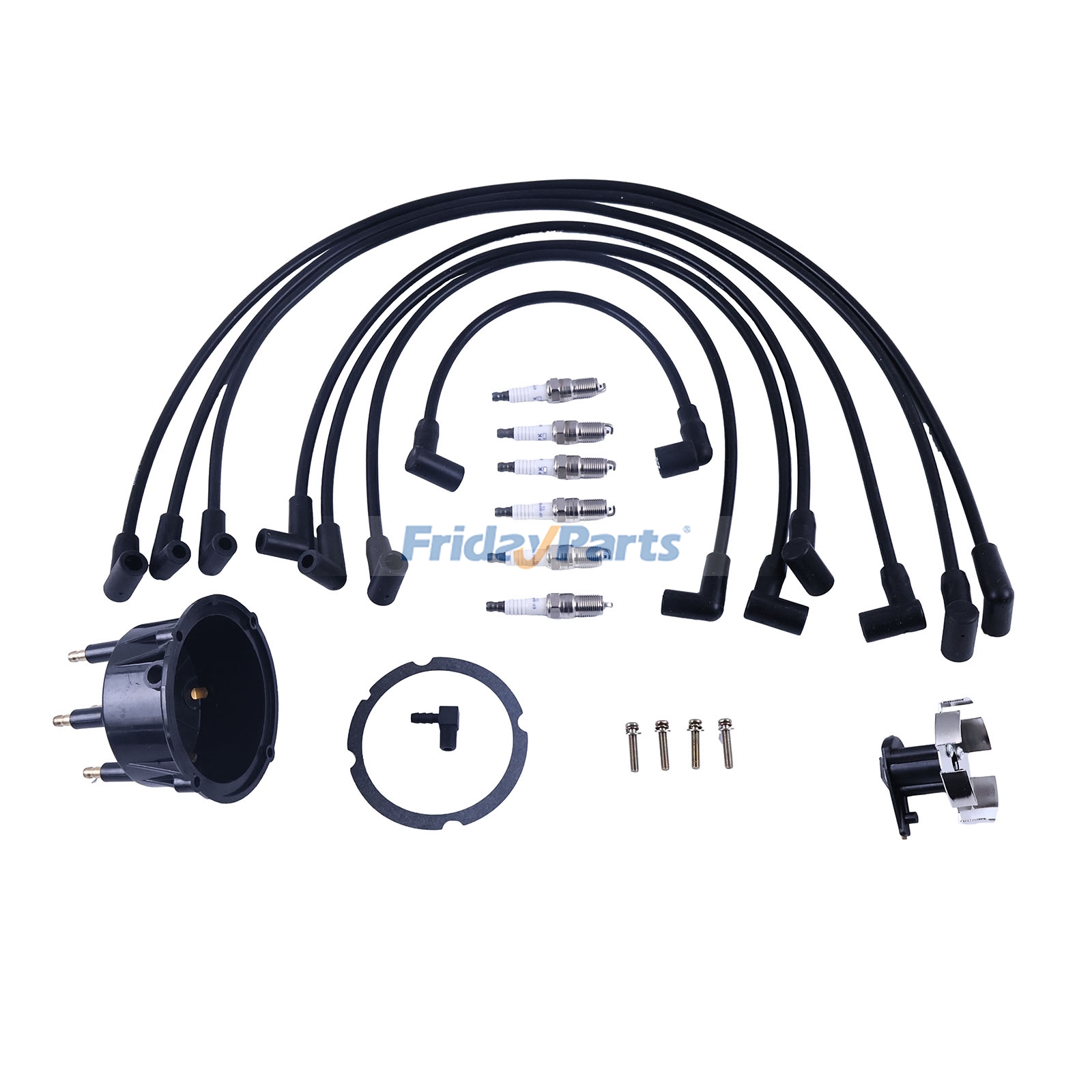 Distributor Cap Spark Plug Wire Kit compatible with Engine,Marine