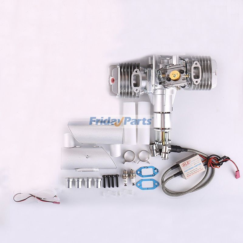 DLE-111 Twin Cylinder Two Stroke Side Exhaust Gas Engine for Large-Scale RC Aircraft