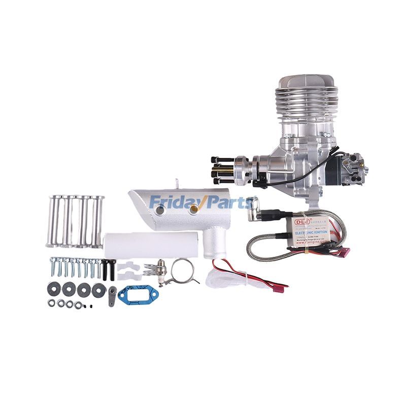 Moteur à gaz d'échappement latéral monocylindre à deux temps DLE-61 pour avion RC à grande échelle