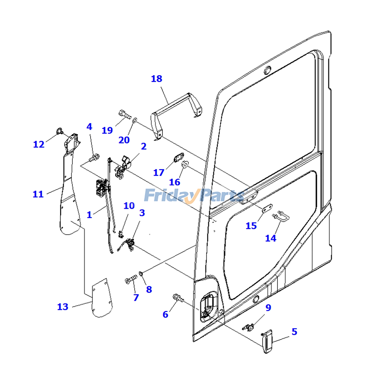 Door Assembly for Excavator