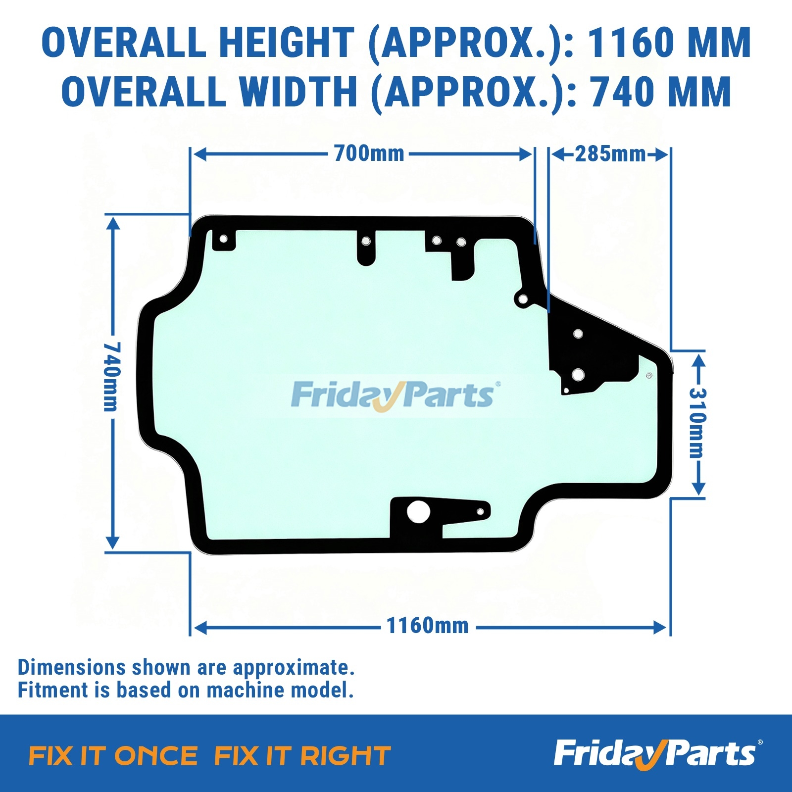 Türglas 47405930 für New Holland Radlader C227 C232 C238 L213 L215 L216 L218 L220 L221 L223 L225 L228 L230 L234für Für New Holland