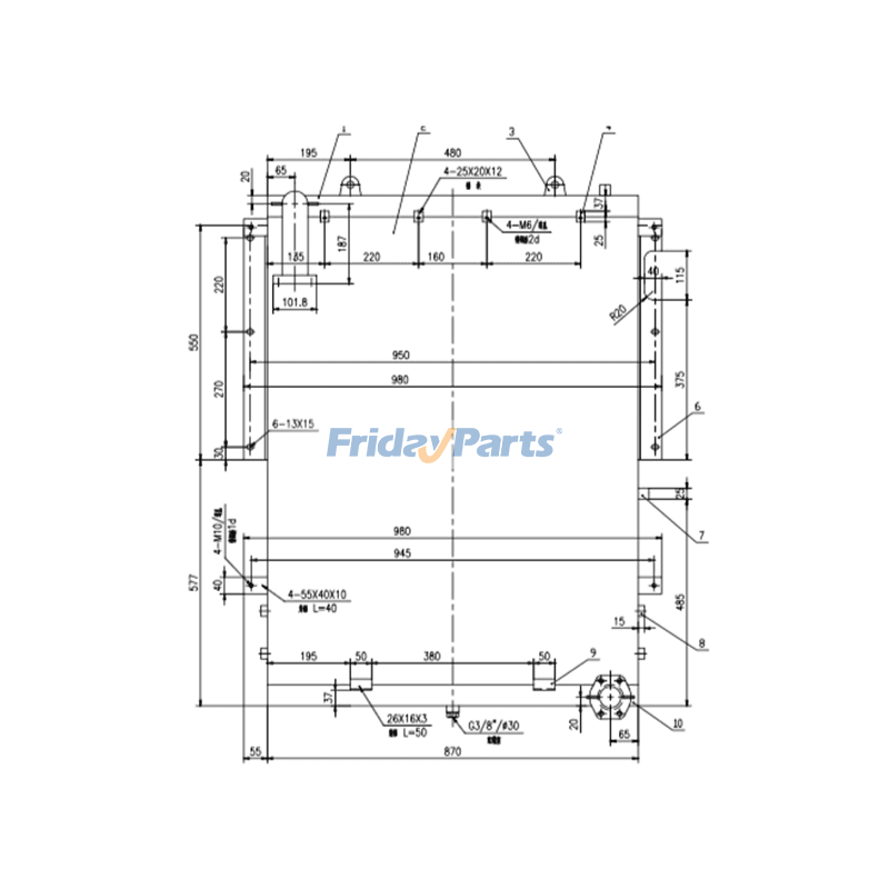 Refroidisseur d'huile hydraulique Pour DOOSAN