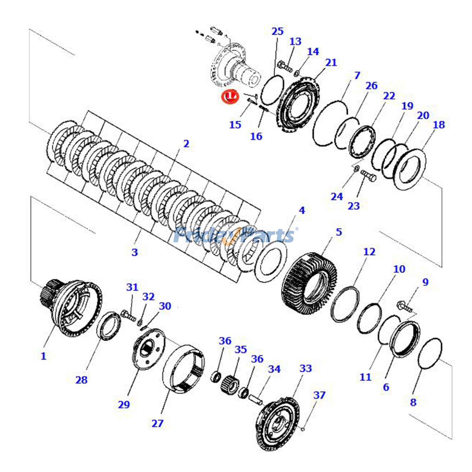 Pasador de espiga 706-66-40271 para motor Komatsu SA12V170 Cargadora WA500-8 WA600-6R WA900-3 WA800-3E0 Para KOMATSU