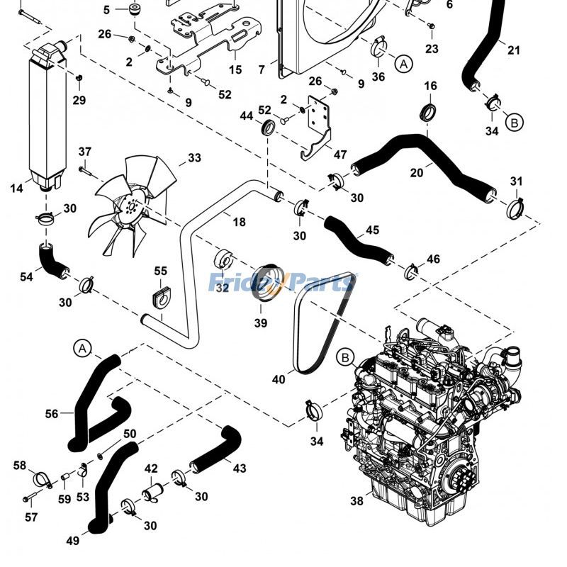 Correa de transmisión 7420201 para excavadora Bobcat E35 E42 E50 E60