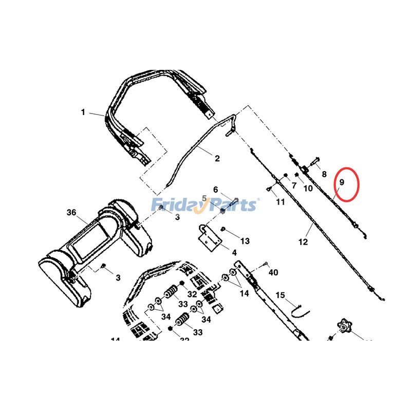 Drive Cable GX23863 for John Deere Mower JM26 JS26 JS38 JS28