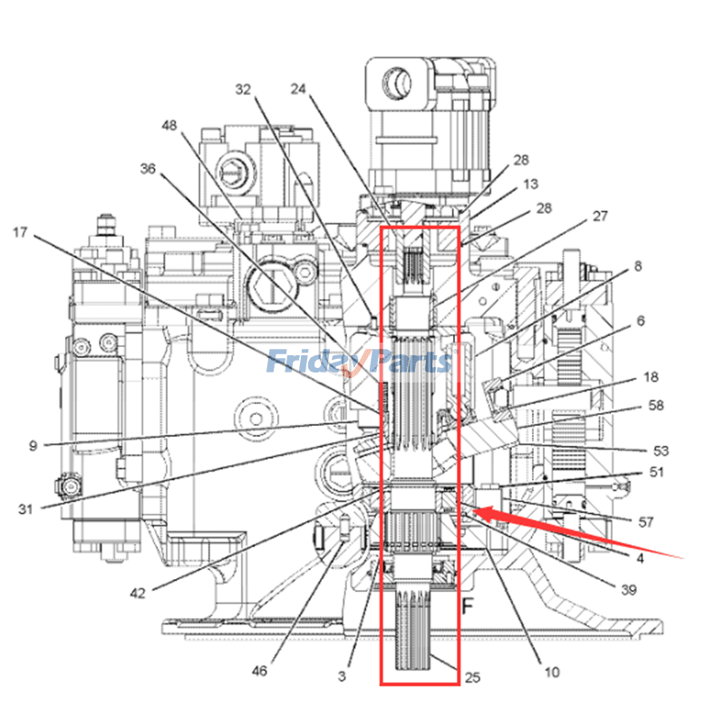 Arbre de transmission 383-3940 pour excavatrice Caterpillar CAT 311D-LRR 312D-L 313D 314C 315D-L 318D-L