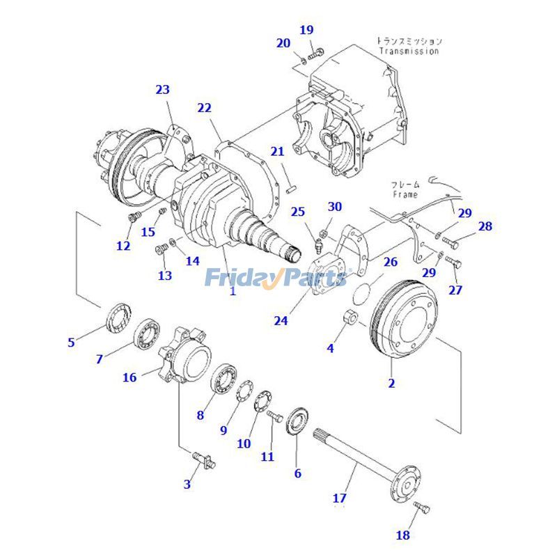 FridayParts Trommelbremse FD28/30-14 BX20 FG20H-25H-14