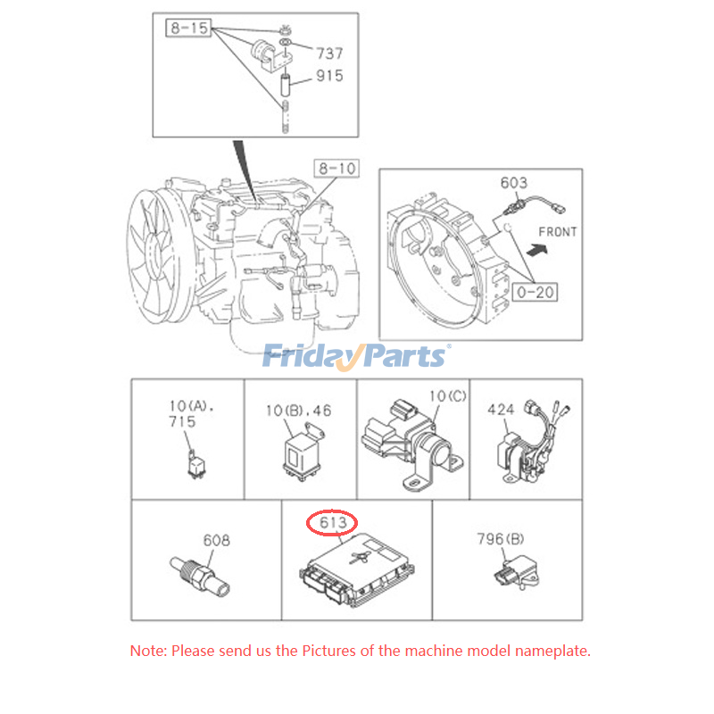 Unidad de control ECU 8981258680 para motor Isuzu 4JJ1, excavadora Hitachi ZX110-3, ZX120-3, ZX130-3, ZX135US-3, ZX135USK-3 Para HITACHI