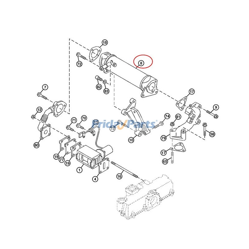 EGR Cooler Assembly 8980305252 for Isuzu Engine 4LE1 4LE2 John Deere ...