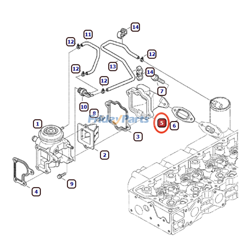 Flange EGR 7000631 para carregadeira de esteiras Bobcat T180 T190 T550 T590 T630 T650 Toolcat 5600 5610 para Carregadora ,Outros