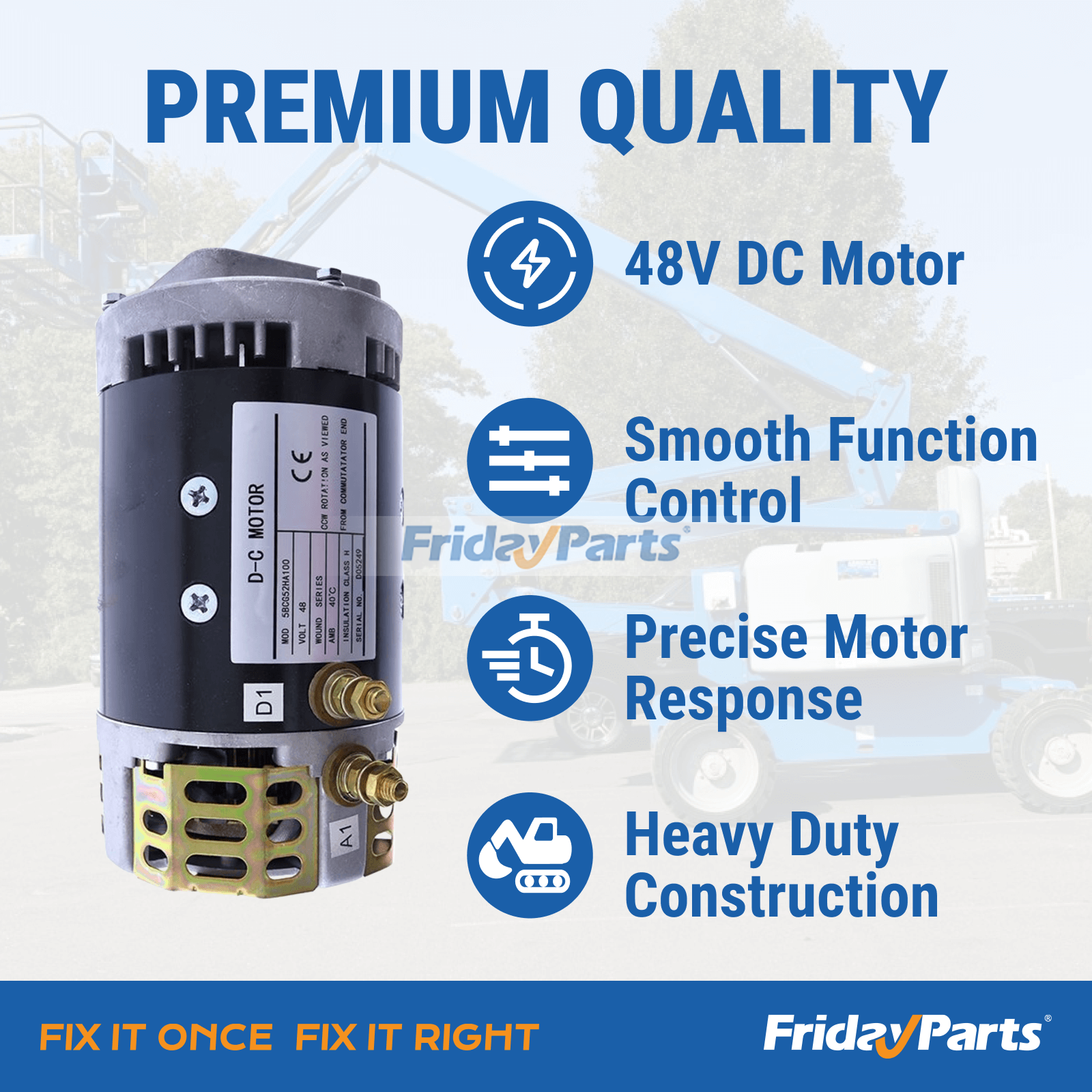 Moteur de fonction 48 V 48504GT 48504 pour nacelles élévatrices Genie Boom Z-30/20N Z-34/22 Z-34/22N Z-34N Z-45/22 Z-45/25 Z-45/25JpourPour Genie