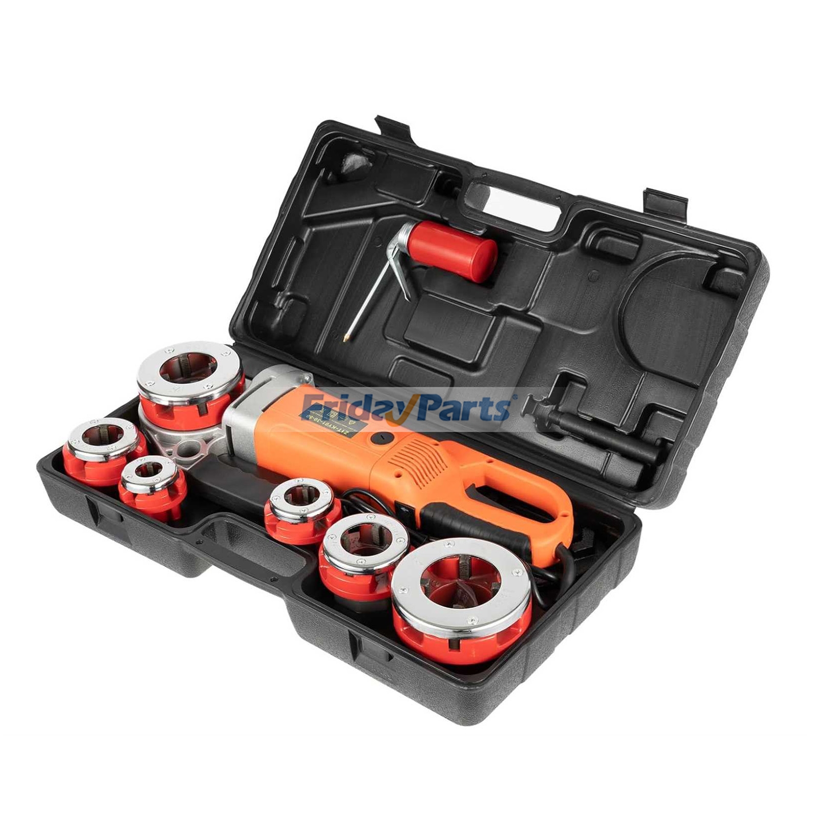 Electric Pipe Threading Machine, 2300W Handheld Threader with 4 NPT Dies (1/2"–1-1/4"), Copper Motor, Portable Kit with Carrying Case