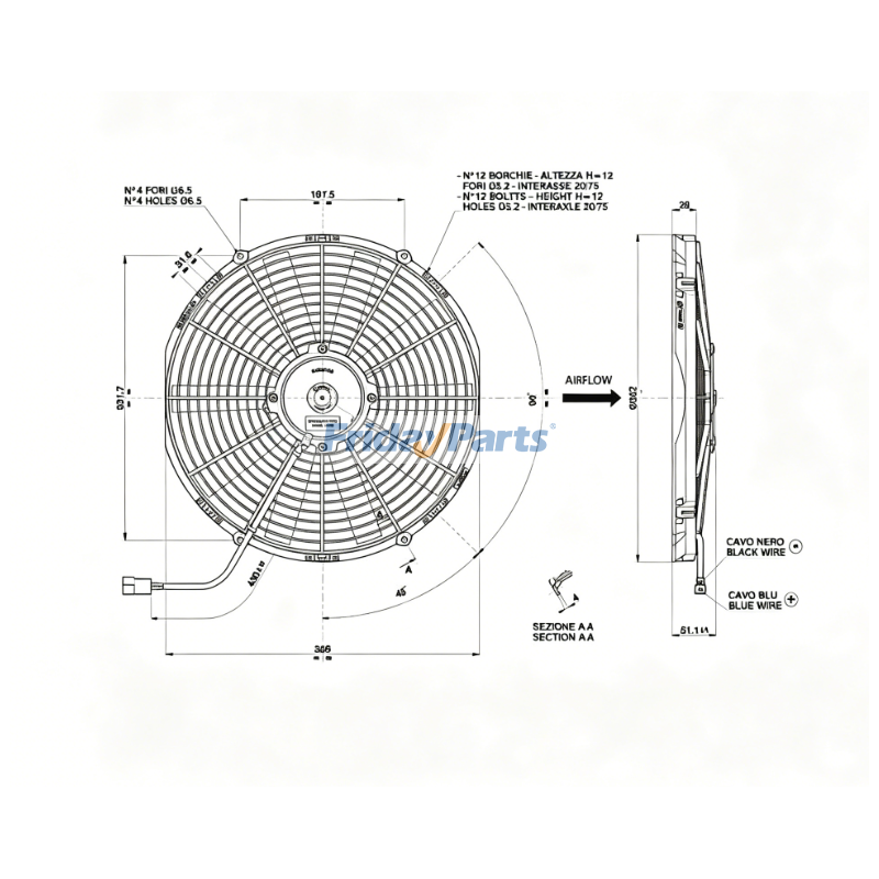 Electric Puller Fan for Generator,Vehicle