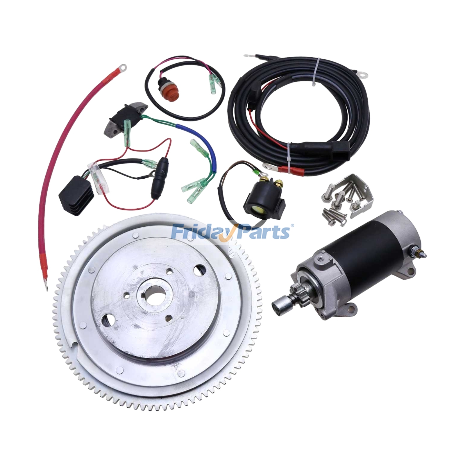 Kit de volante de inercia con motor de arranque eléctrico para motor fueraborda Yamaha E60HMHD