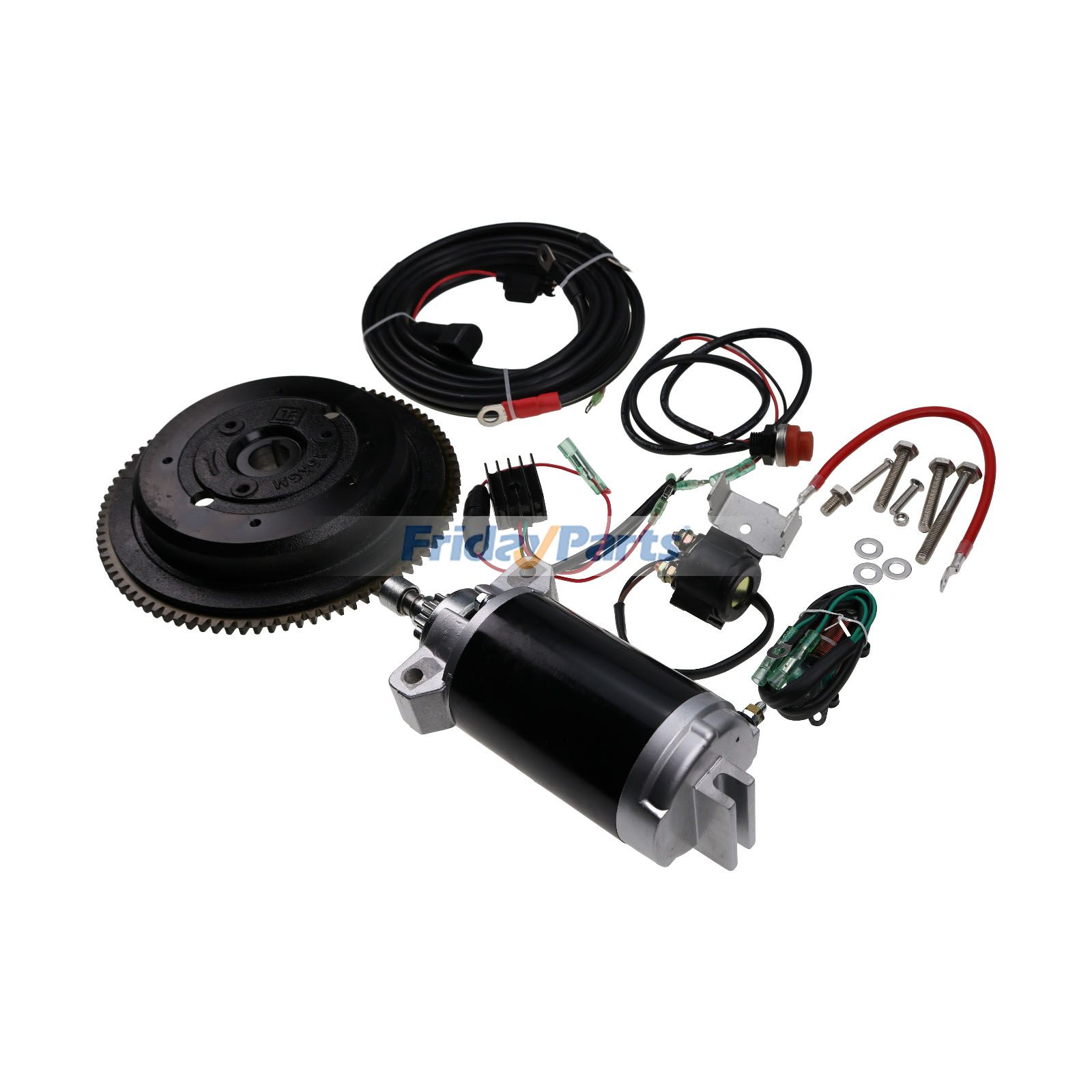 Kit de démarrage électrique pour moteur hors-bord Yamaha E40X 40 CV 2 temps Enduro 66tk 66t volant moteur