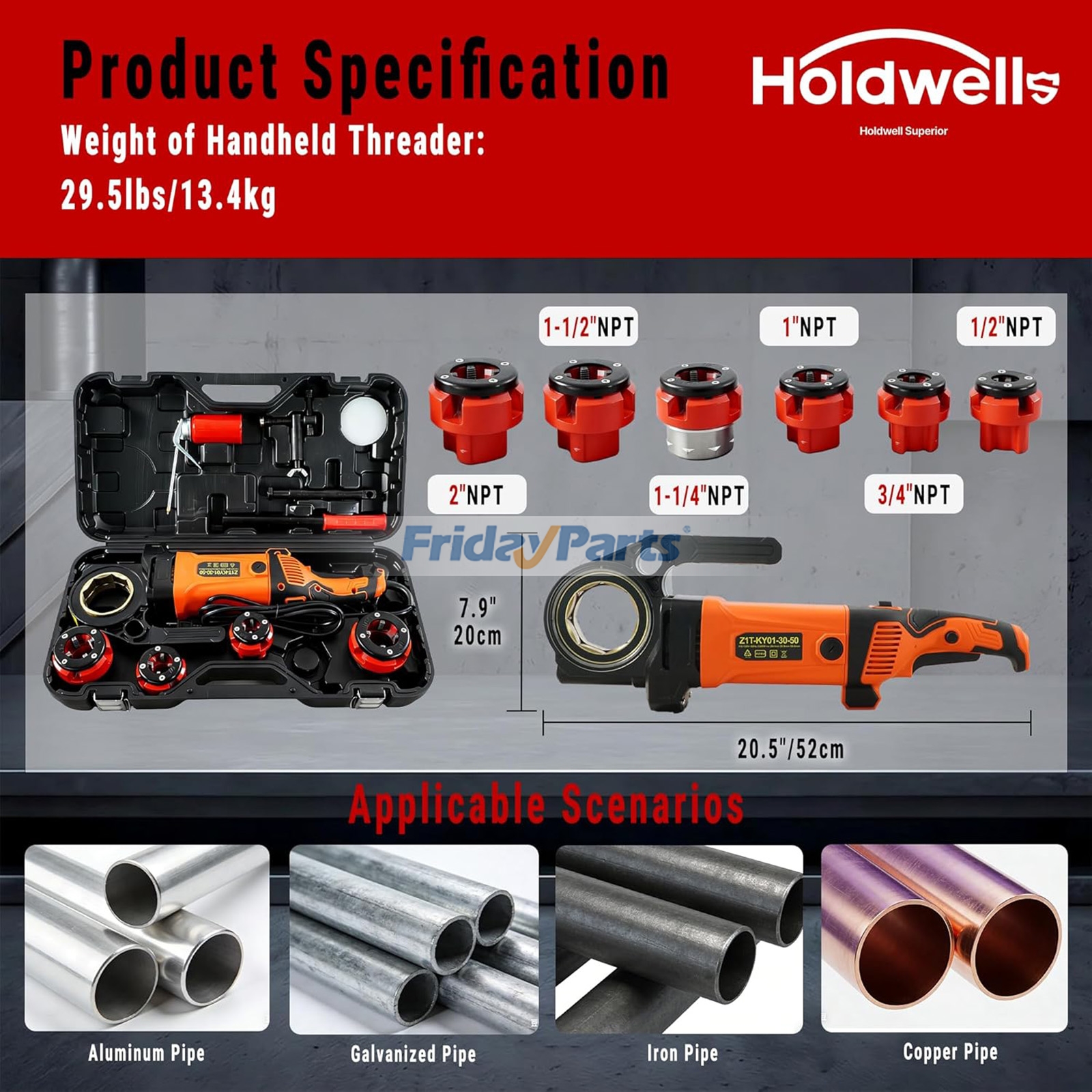 FridayParts Electric Pipe Threading Machine