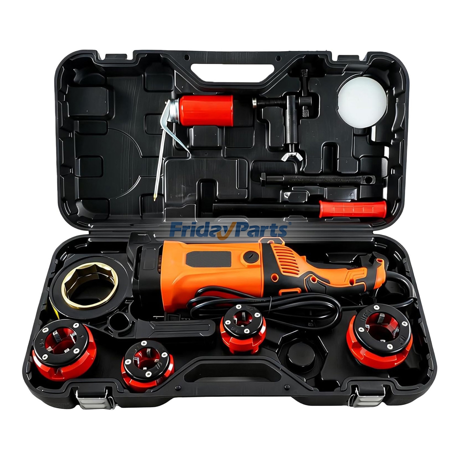 Electric Pipe Threading Machine, 2300W Handheld Threader with 4 NPT Dies (1/2"–1-1/4"), Copper Motor, Portable Kit with Carrying Case