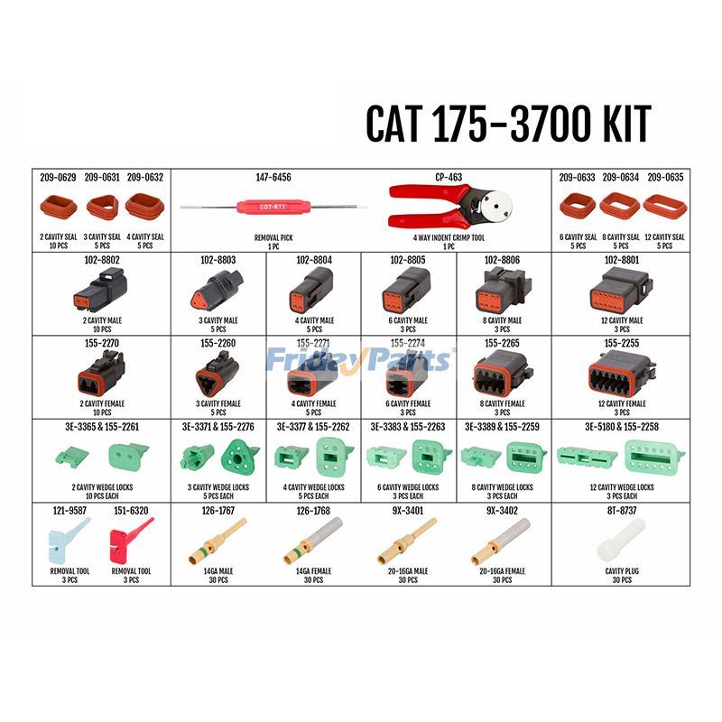 Kit de connecteurs électriques avec outil de sertissage pour Caterpillar CAT 22-12 AWGpour Moteur