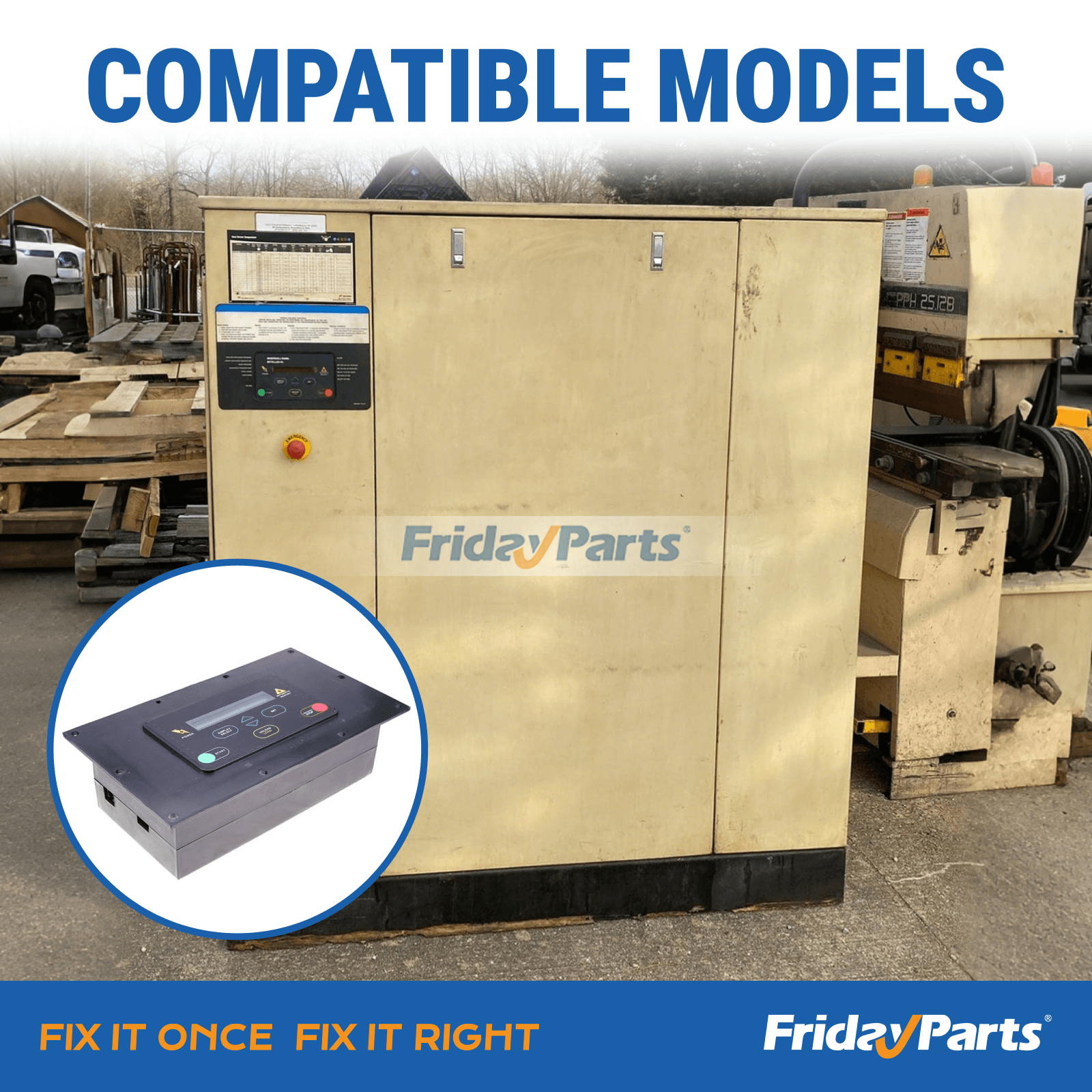 Controlador Intellisys 39817655 para compressor de ar Ingersoll Rand SSR 15-100 HP FridayParts